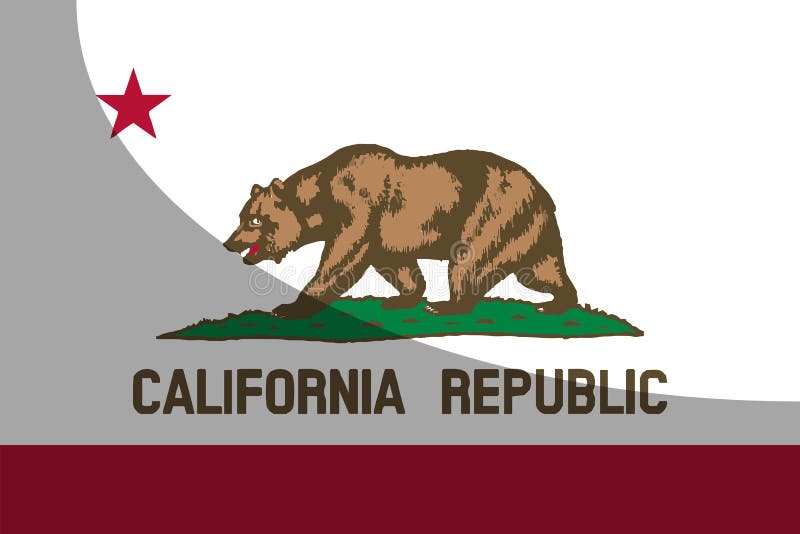 Bandeira dos Estados da Califórnia com sombra ilustração stock Bandeira dos Estados da Califórnia com sombra ilustração stock