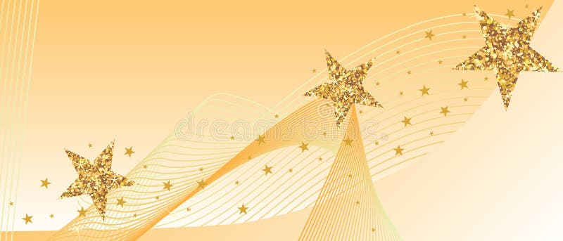 Bandeira dourada do linecard da estrela do brilho ilustração do vetor Bandeira dourada do linecard da estrela do brilho ilustração do vetor