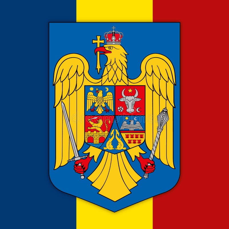Bandeira e brasão de Romênia