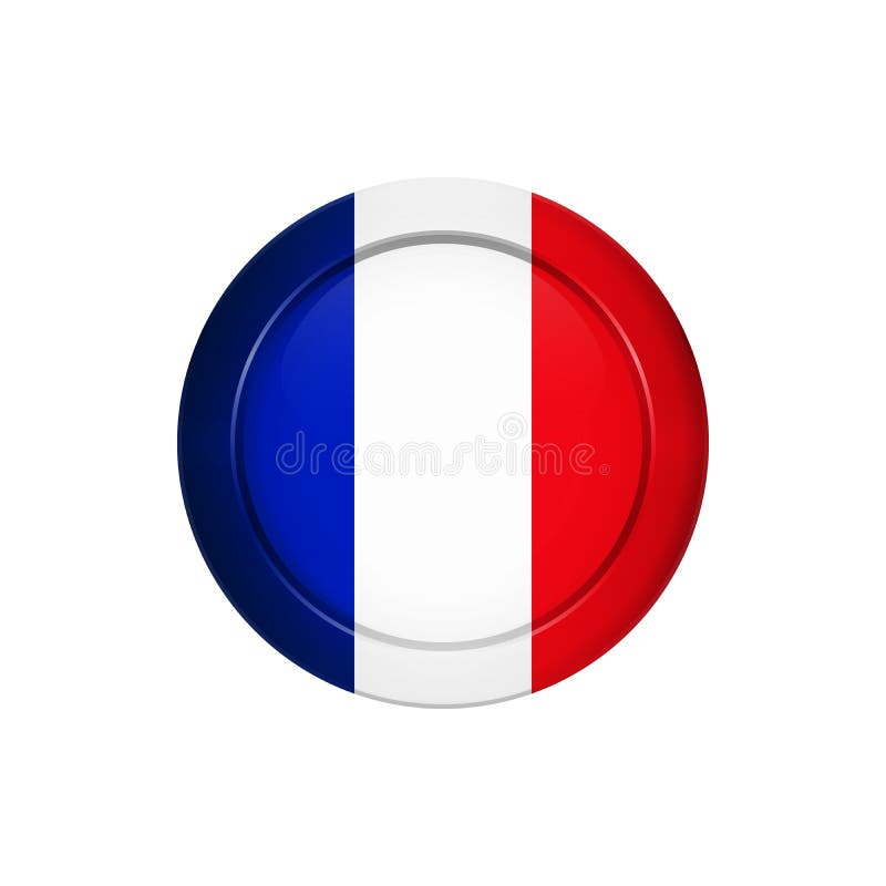 Bandeira francesa no botão redondo, ilustração ilustração royalty free Bandeira francesa no botão redondo, ilustração ilustração royalty free