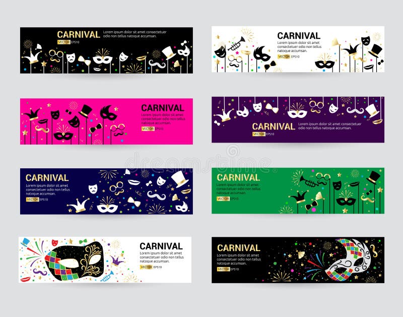 A bandeira horizontal da Web do carnaval mascara o vetor carnaval festivo do inseto do festival do fundo do disfarce da celebraçã ilustração stock A bandeira horizontal da Web do carnaval mascara o vetor carnaval festivo do inseto do festival do fundo do disfarce da celebraçã ilustração stock