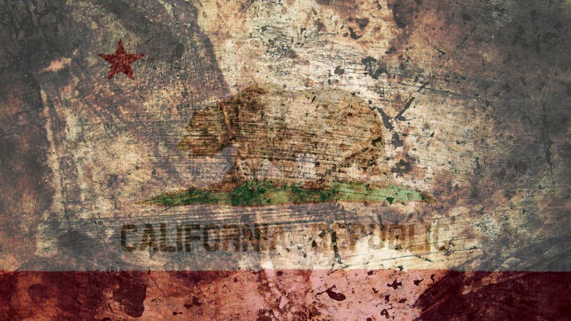 Bandeira muito suja de Califórnia, textura do fundo do Grunge ilustração royalty free Bandeira muito suja de Califórnia, textura do fundo do Grunge ilustração royalty free