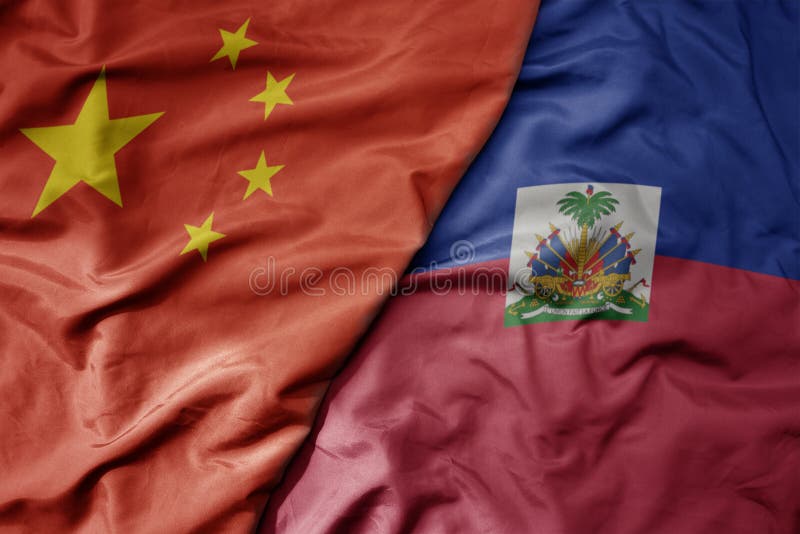 Bandeira nacional colorida da china e bandeira nacional do haiti ilustração stock