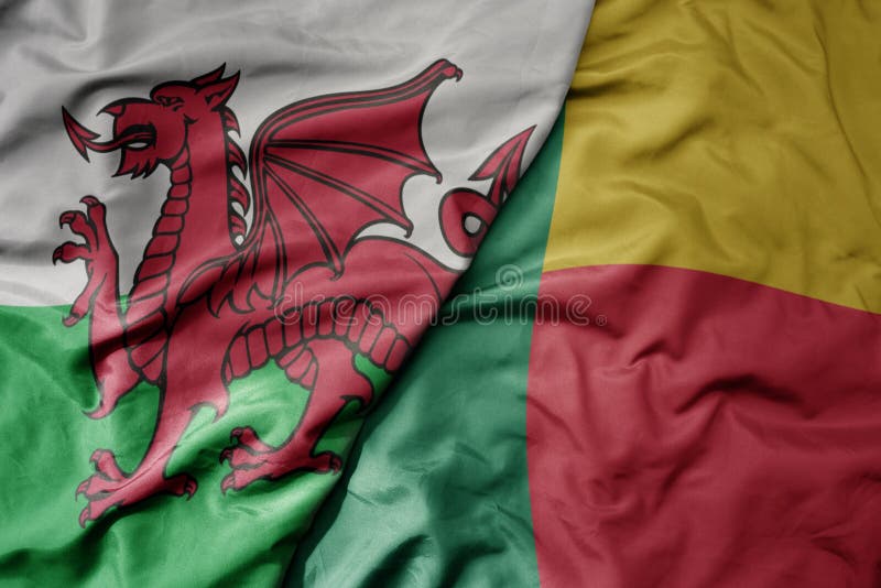 Bandeira nacional colorida de balsas e bandeira nacional de benin ilustração do vetor