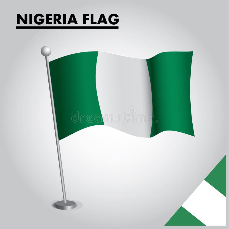 Bandeira nacional da bandeira de NIGÉRIA de NIGÉRIA em um polo ilustração royalty free Bandeira nacional da bandeira de NIGÉRIA de NIGÉRIA em um polo ilustração royalty free