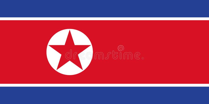 Bandeira norte-coreana, disposição lisa, ilustração ilustração royalty free Bandeira norte-coreana, disposição lisa, ilustração ilustração royalty free