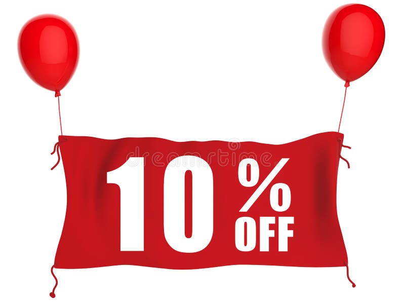 bandeira 10%off ilustração royalty free bandeira 10%off ilustração royalty free