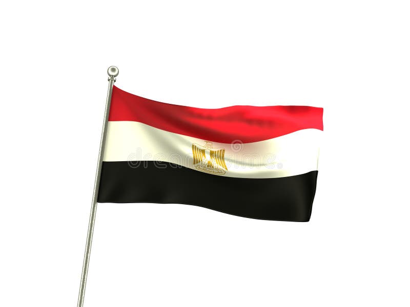 Bandeira Egípcia ondulada ilustração do vetor