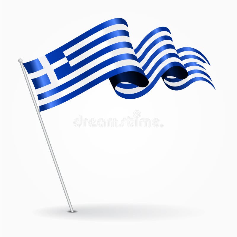 Bandeira ondulada do pino grego Ilustração do vetor ilustração royalty free Bandeira ondulada do pino grego Ilustração do vetor ilustração royalty free