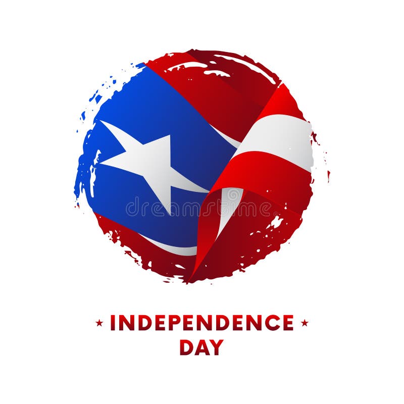 Bandeira ou cartaz da celebração do Dia da Independência de Porto Rico Bandeira de ondulação de Porto Rico, fundo do curso da esc ilustração royalty free Bandeira ou cartaz da celebração do Dia da Independência de Porto Rico Bandeira de ondulação de Porto Rico, fundo do curso da esc ilustração royalty free