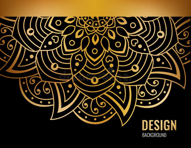 pic Mandala Dourada Fundo Preto mandala bonita do ouro flor dourada