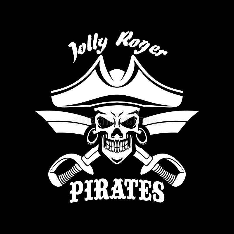 Mulher Do Pirata Dos Desenhos Animados No Chapéu Com Jolly Roger