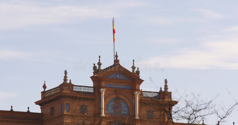 Bandeira principal 4k Sevilha spain da peça de espana da plaza