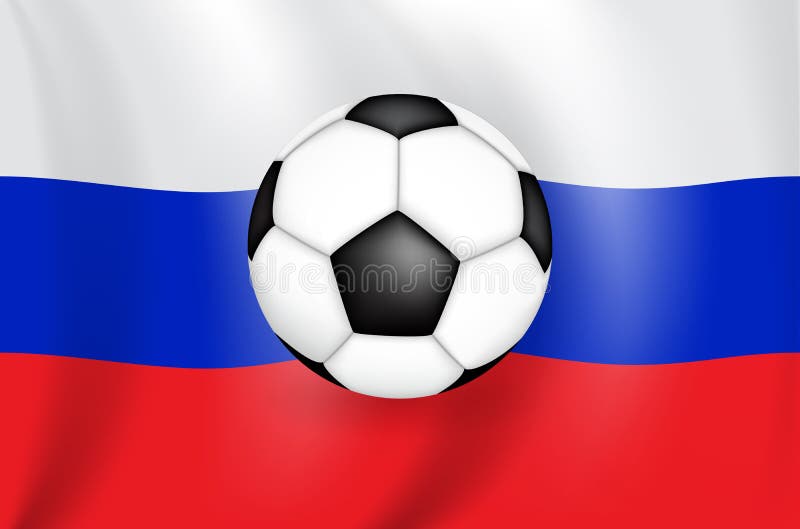 Bandeira Realística Do Desenho 3D Branco-azul-vermelha Da Federação Russa  Rússia Com Um Futebol Da Cor Preto E Branco Ilustração do Vetor -  Ilustração de bandeira, azul: 112907183