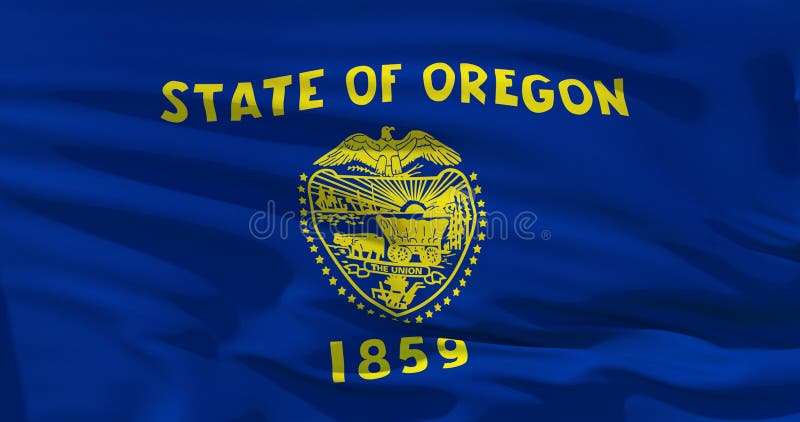 Bandeira realística do estado de Oregon na superfície ondulada da seda ilustra??o 3D Aperfei?oe para finalidades do fundo ou da t ilustração royalty free Bandeira realística do estado de Oregon na superfície ondulada da seda ilustra??o 3D Aperfei?oe para finalidades do fundo ou da t ilustração royalty free