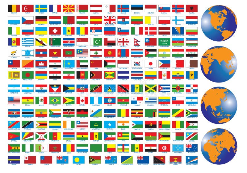 Flags of the countries. Illustration for you design. Flags of the countries. Illustration for you design