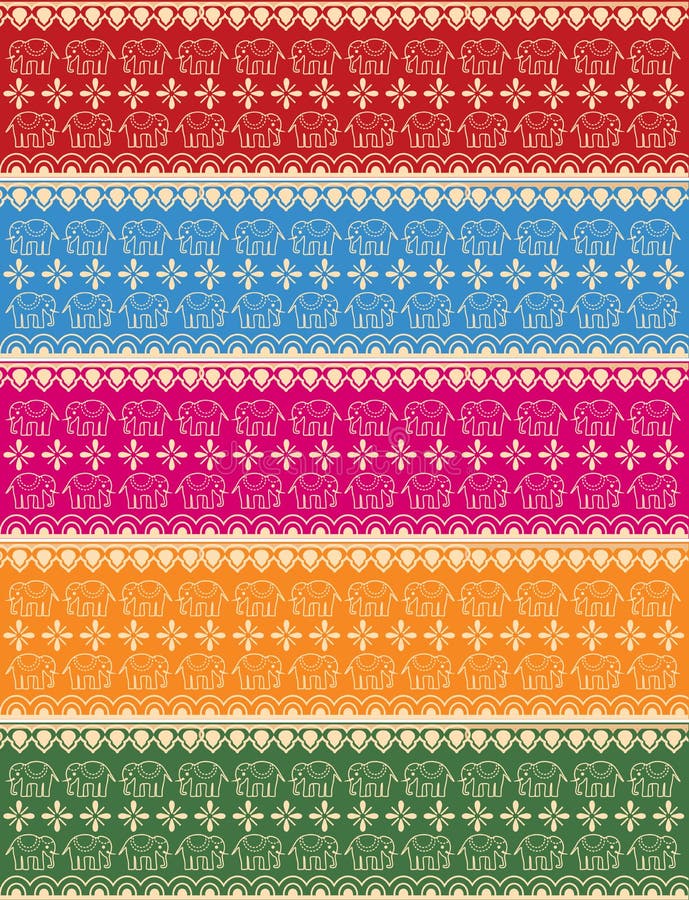 Bandeiras coloridas de elefantes indianos ilustração royalty free