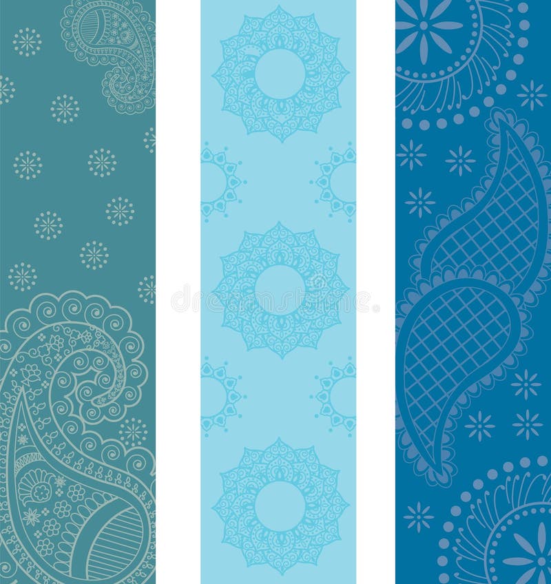 Bandeiras da hena de Paisley ilustração royalty free