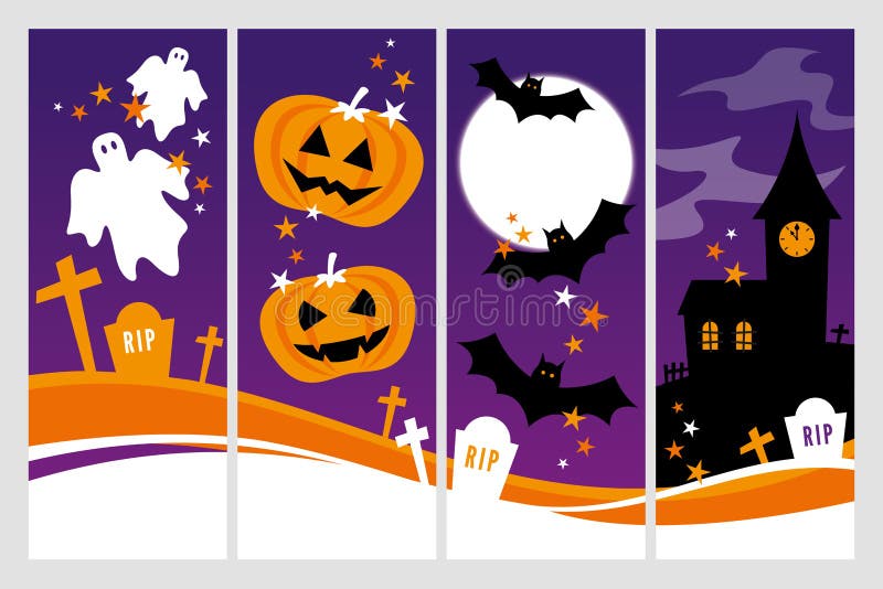 Bandeiras de Halloween ilustração do vetor Bandeiras de Halloween ilustração do vetor