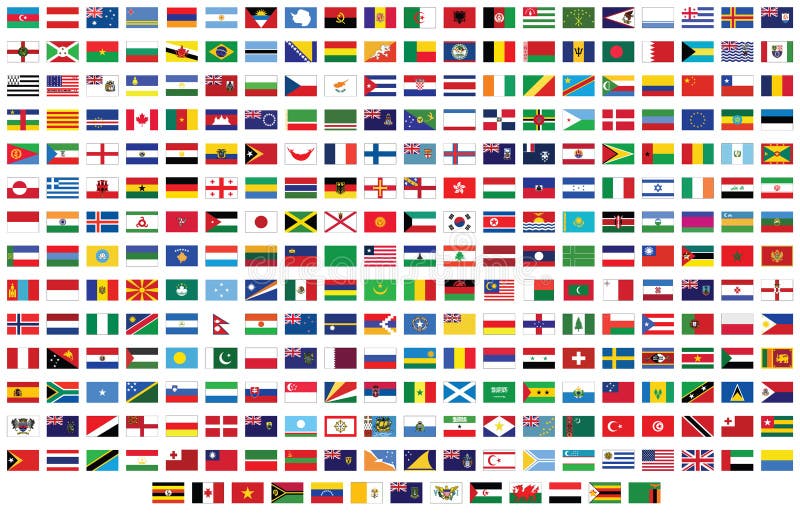 Jogo De Países Das Bandeiras Ilustração Stock - Ilustração de forma,  bandeira: 10281541