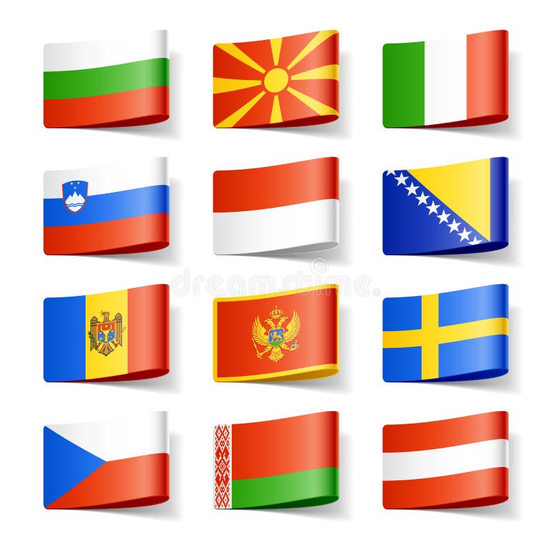 Vector illustration of world flags. Europe. Vector illustration of world flags. Europe.