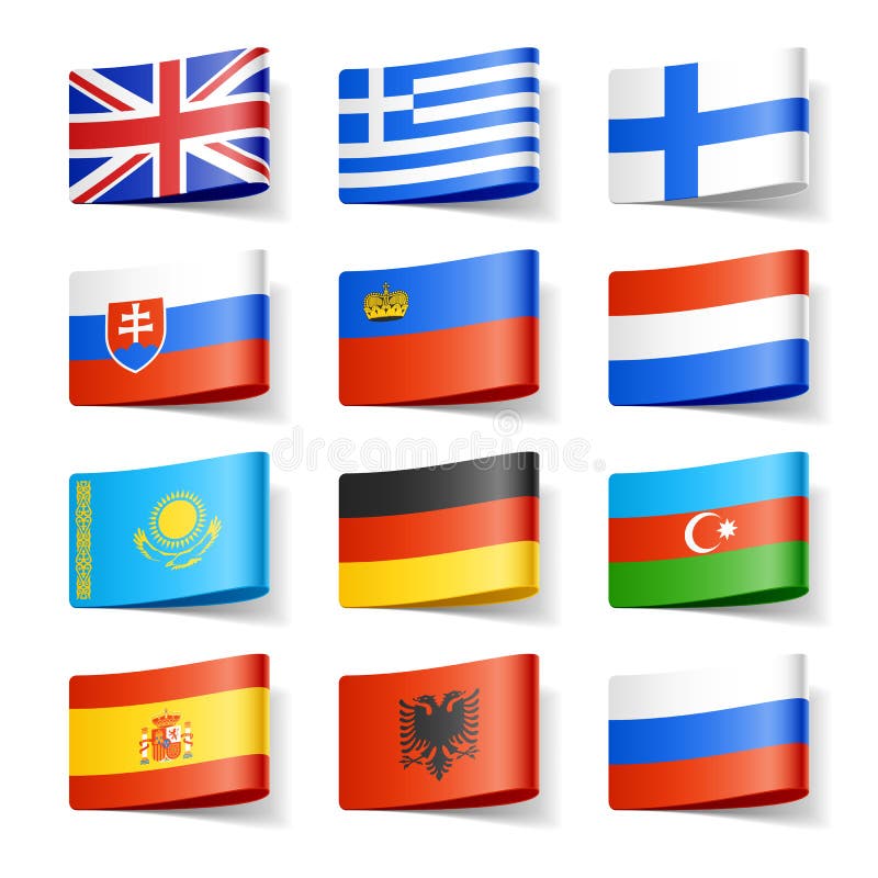 Jogo De Países Das Bandeiras Ilustração Stock - Ilustração de forma,  bandeira: 10281541