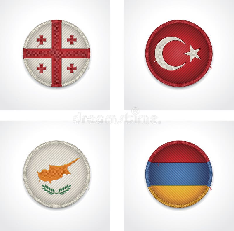 Bandeiras do vetor dos países como emblemas da tela ilustração do vetor Bandeiras do vetor dos países como emblemas da tela ilustração do vetor