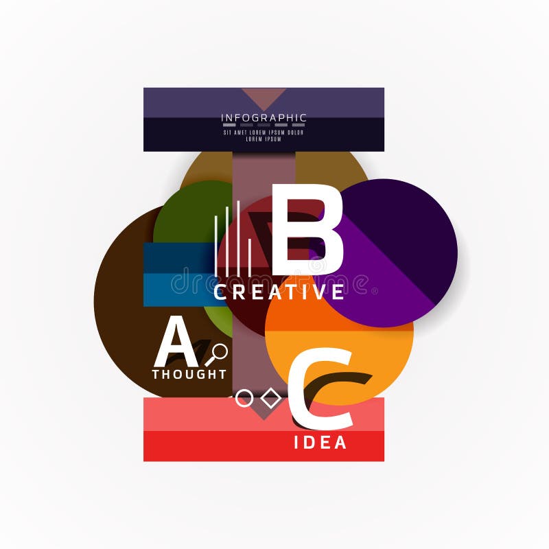 Bandeiras infographic da opção geométrica abstrata, um processo das etapas de b c ilustração stock Bandeiras infographic da opção geométrica abstrata, um processo das etapas de b c ilustração stock