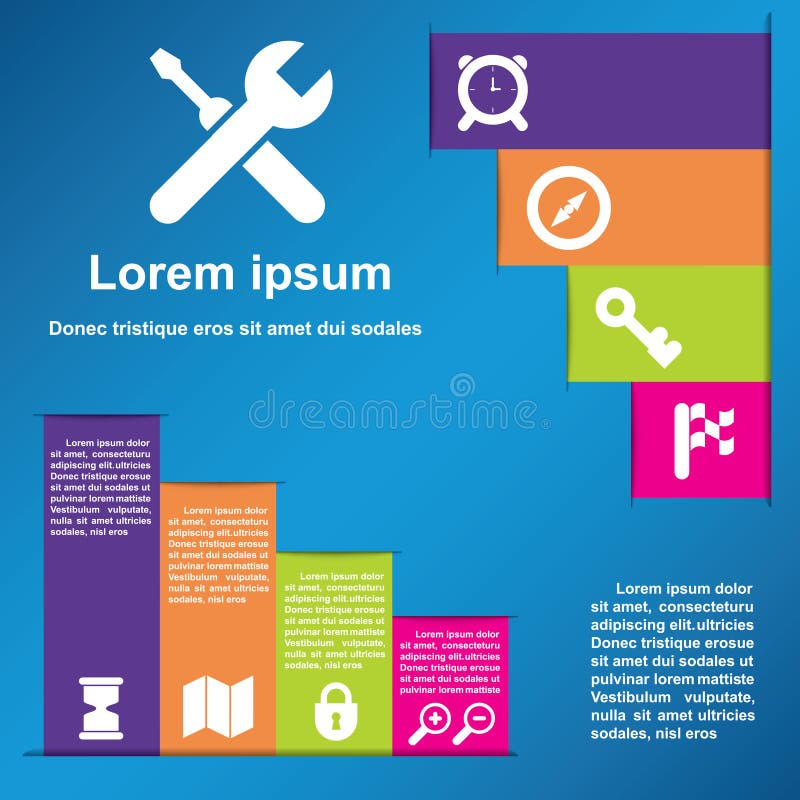Bandeiras lisas do infographics do projeto ilustração royalty free Bandeiras lisas do infographics do projeto ilustração royalty free