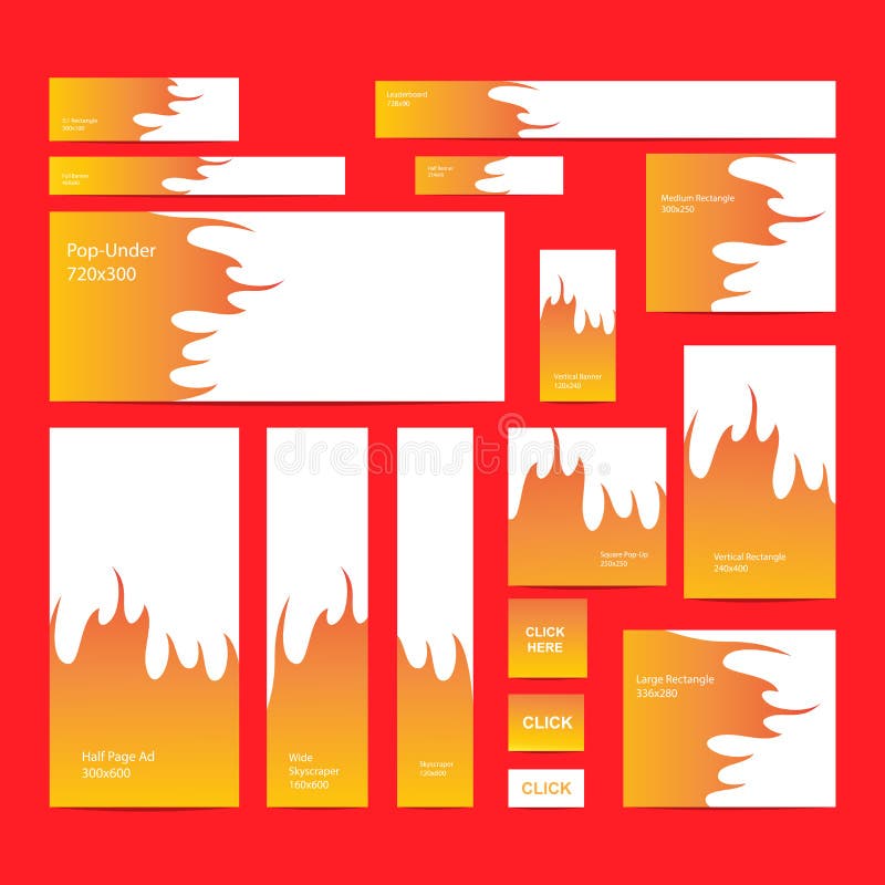 Bandeiras modernas da Web ajustadas em tamanhos padrão ilustração stock Bandeiras modernas da Web ajustadas em tamanhos padrão ilustração stock