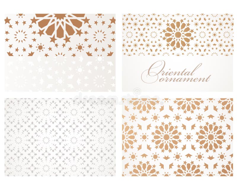 Set with four banners in oriental style for graphic design. Set with four banners in oriental style for graphic design