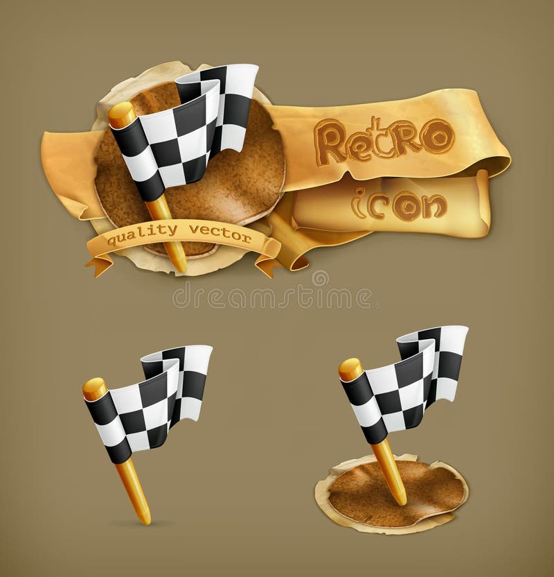 Bandeiras quadriculado, ícones do vetor ilustração stock Bandeiras quadriculado, ícones do vetor ilustração stock