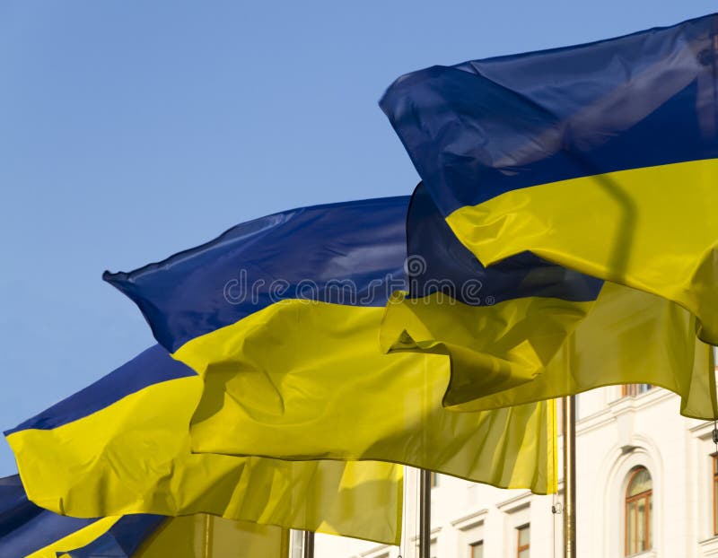 Ukraine national flag closeup background. Ukraine national flag closeup background