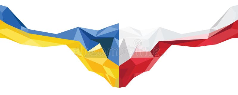 Bandera abstracta de Polonia y de Ucrania