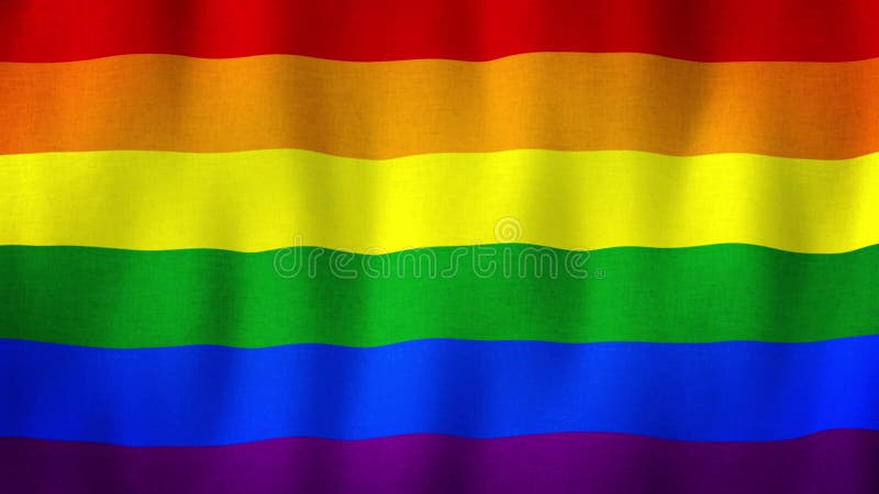 Bandera arcoíris del orgullo lgbt ondeando en el viento. lesbiana gay bisexual transgénero. cierre en 4k de bandera lgbt realista