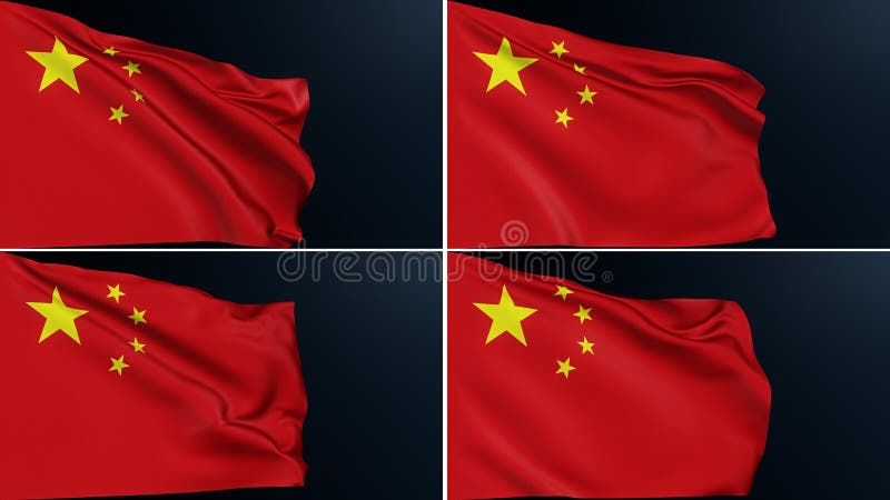 Bandera china beijing signo símbolo asiático rojo conjunto de 4