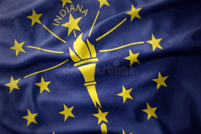 Bandera colorida que agita del estado de Indiana fotografía de archivo libre de regalías Bandera colorida que agita del estado de Indiana fotografía de archivo libre de regalías