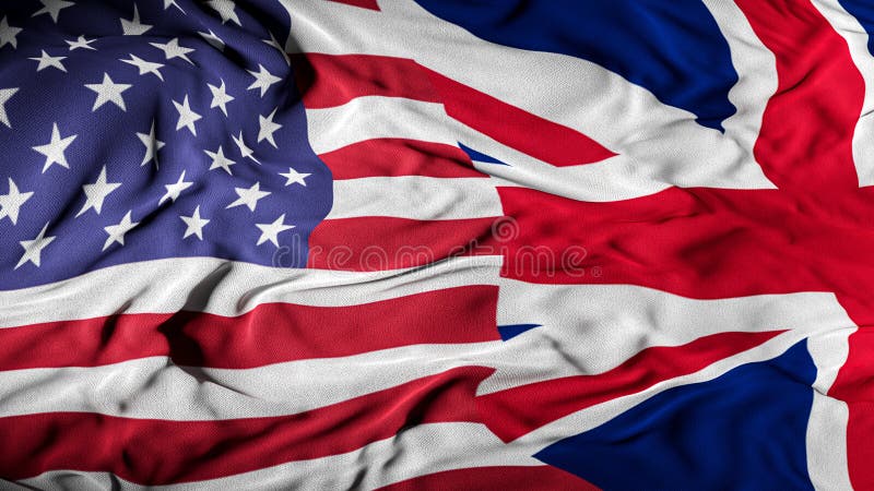 Bandera Combinada De Estados Unidos Reino Unido Concepto De