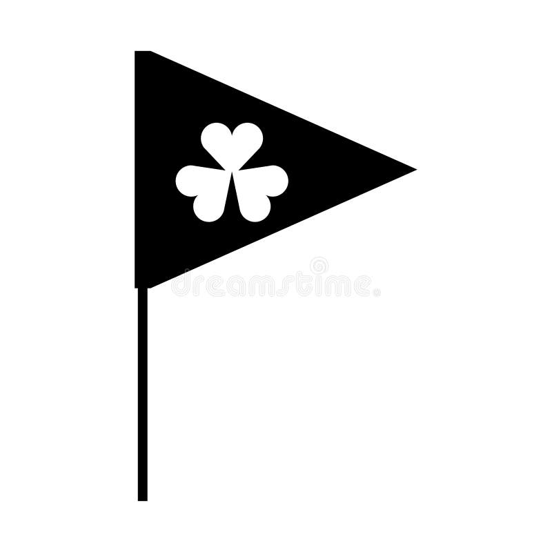 bandera con el icono del trébol de los patricks del santo ilustración del vector bandera con el icono del trébol de los patricks del santo ilustración del vector