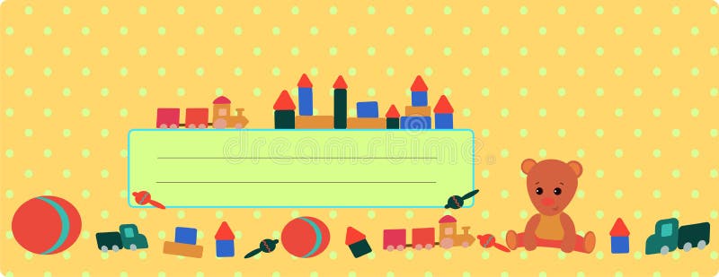 Bandera con un oso de peluche y un tren de colores marrones naturales libre illustration Bandera con un oso de peluche y un tren de colores marrones naturales libre illustration