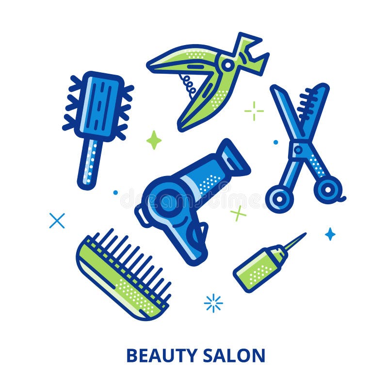 Bandera cosmética del círculo del vector del salón de belleza Línea símbolos para la moda, peluqueros del arte Accesorios del ico libre illustration Bandera cosmética del círculo del vector del salón de belleza Línea símbolos para la moda, peluqueros del arte Accesorios del ico libre illustration