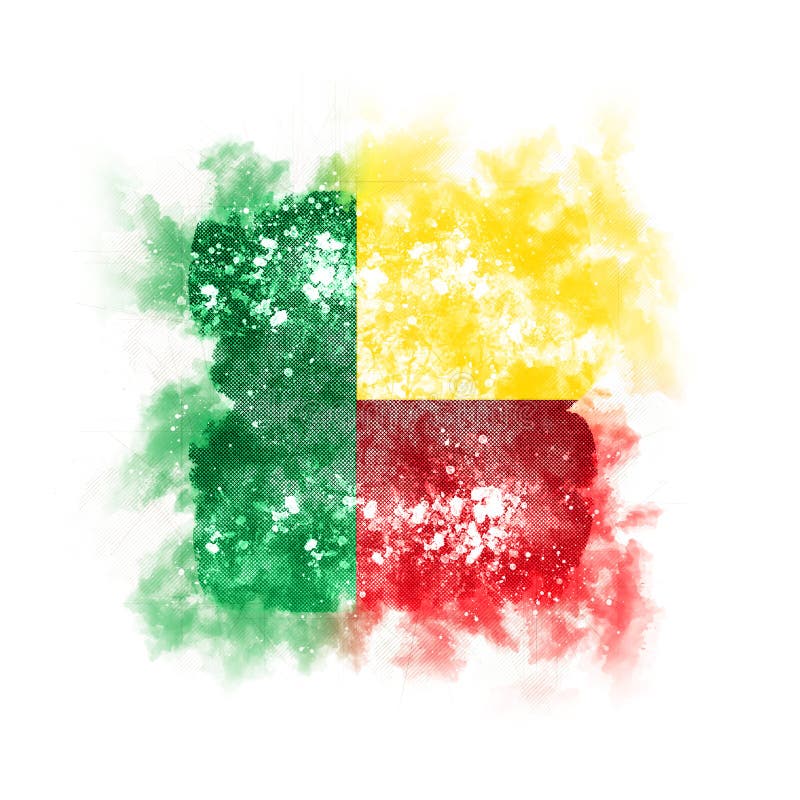 Bandera cuadrada del grunge de Benin libre illustration Bandera cuadrada del grunge de Benin libre illustration