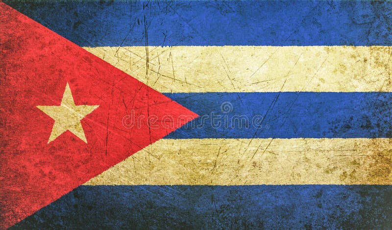 Old grunge cuban flag with rift, cuba communist dictatorship, pray for president concept. Old grunge cuban flag with rift, cuba communist dictatorship, pray for president concept