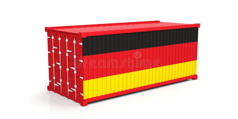 Bandera de Alemania en el envase ilustración 3D ilustración del vector Bandera de Alemania en el envase ilustración 3D ilustración del vector