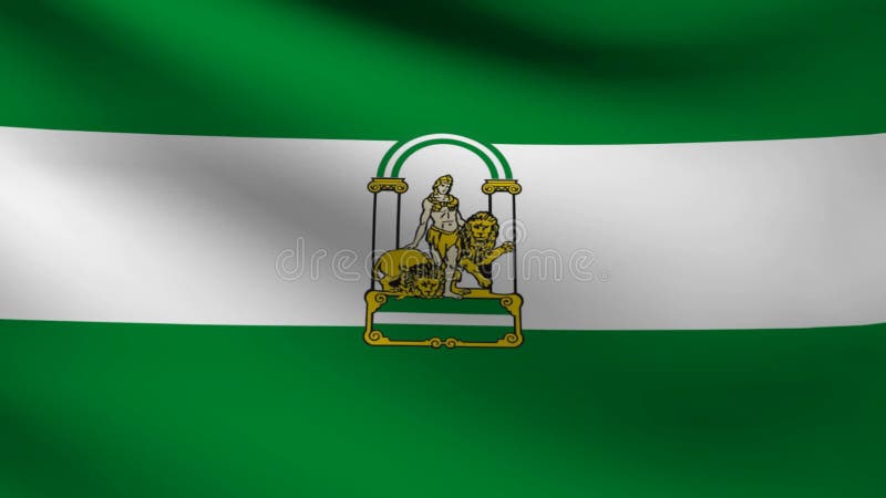 Pintada la bandera de Andalucía ondeando de viento - Foto de archivo  #27727685