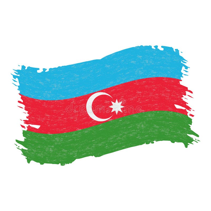 Bandera de Azerbaijan, movimiento del cepillo del extracto del Grunge aislado en un fondo blanco Ilustración del vector ilustración del vector Bandera de Azerbaijan, movimiento del cepillo del extracto del Grunge aislado en un fondo blanco Ilustración del vector ilustración del vector