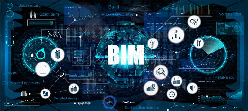 Bandera de BIM - modelado de la informaci?n del edificio libre illustration Bandera de BIM - modelado de la informaci?n del edificio libre illustration