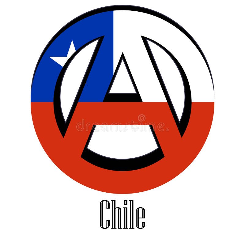 Bandera de Chile del mundo bajo la forma de muestra de la anarquía stock de ilustración Bandera de Chile del mundo bajo la forma de muestra de la anarquía stock de ilustración