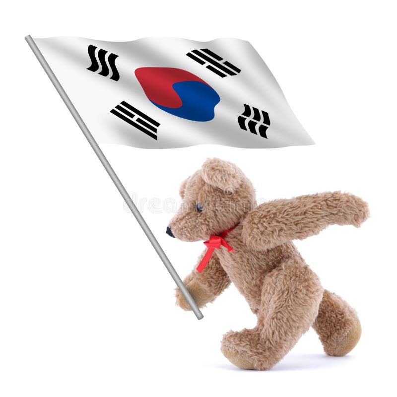 Bandera De Corea Del Sur Portada Por Un Lindo Oso De Peluche Imagen de  archivo - Imagen de emparejamiento, personas: 234926179