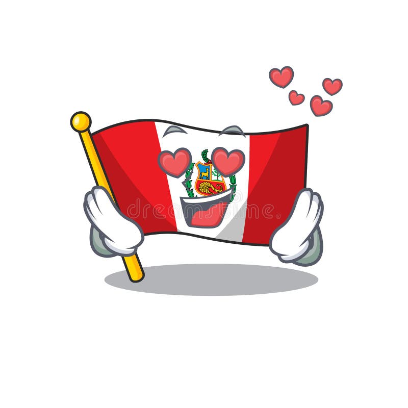 Bandera De Dibujos Animados Peru En El Amor Pegada a La Mascota Ilustración  del Vector - Ilustración de respecto, continente: 158476342